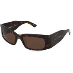Kering Eyewear Spa Balenciaga BB0328S Unisex-Sonnenbrille Vollrand Eckig Acetat-Gestell, Havanna
