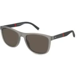 Safilo GmbH Tommy Hilfiger Eyewear TH 2042/S Herren-Sonnenbrille Vollrand Rund Kunststoff-Gestell, Grau