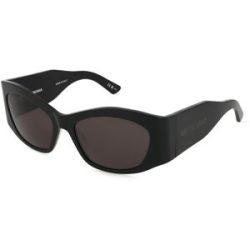 Kering Eyewear Spa Balenciaga BB0329S Unisex-Sonnenbrille Vollrand Quadratisch Acetat-Gestell, Schwarz