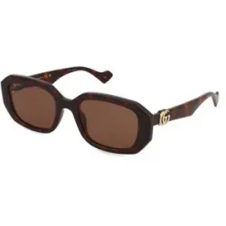 Kering Eyewear Spa Gucci GG1535S Unisex-Sonnenbrille Vollrand Quadratisch Acetat Spritzguss-Gestell, Havanna
