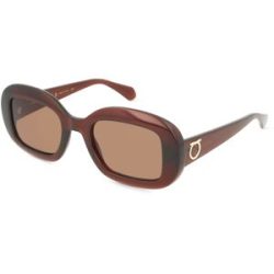 Marchon Germany GmbH Ferragamo SF2038S Unisex-Sonnenbrille Vollrand Oval Acetat-Gestell, Braun