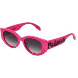 Kering Eyewear Spa Alexander McQueen AM0330S Damen-Sonnenbrille Vollrand Butterfly Kunststoff-Gestell, Pink