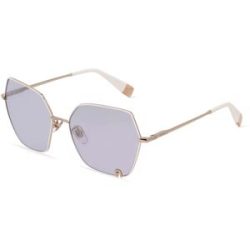 DE RIGO Vision D.A.CH. GmbH Furla FULSFU599 Unisex-Sonnenbrille Vollrand Butterfly Metall-Gestell, Weiß