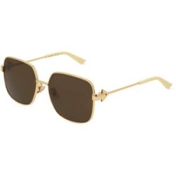 Kering Eyewear Spa Bottega Veneta BV1199S Unisex-Sonnenbrille Vollrand Quadratisch Metall-Gestell, Gold