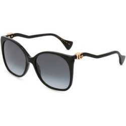 Kering Eyewear Spa Gucci GG1010S Unisex-Sonnenbrille Vollrand Butterfly Kunststoff-Gestell, Schwarz
