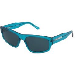 Kering Eyewear Spa Balenciaga BB0305S Unisex-Sonnenbrille Vollrand Quadratisch Acetat-Gestell, Blau