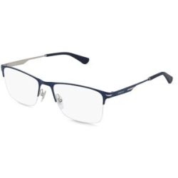DE RIGO Vision D.A.CH. GmbH Police VPLN18 Herren-Brille inkl. Gläser Halbrand Quadratisch Metall-Gestell 56/19/145, Blau