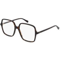Kering Eyewear Spa Gucci GG1003O Damen-Brille inkl. Gläser Vollrand Eckig Acetat-Gestell 53/16/140, Havanna