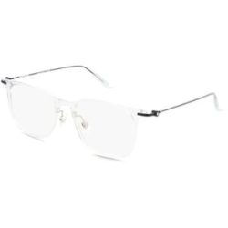 Kering Eyewear Spa Montblanc MB0354O Unisex-Brille inkl. Gläser Vollrand Quadratisch Kunststoff-Gestell 52/18/145, Transparent