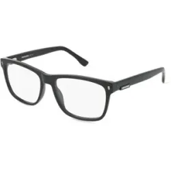 Safilo GmbH Dsquared2  D2 0007 Herren-Brille inkl. Gläser Vollrand Quadratisch Acetat-Gestell 55/17/145, Schwarz
