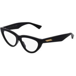 Kering Eyewear Spa Bottega Veneta BV1193O Unisex-Brille inkl. Gläser Vollrand Cat Eye Acetat-Gestell 54/15/145, Schwarz