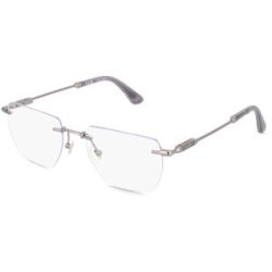 DE RIGO Vision D.A.CH. GmbH Police VPLN27 Herren-Brille inkl. Gläser Randlos Geometrisch Metall-Gestell 53/18/145, Grau