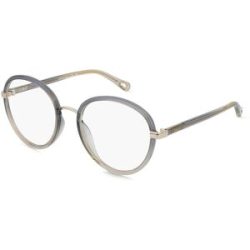 Kering Eyewear Spa Chloé CH0308O Damen-Brille inkl. Gläser Vollrand Rund Kunststoff-Gestell 53/20/140, Grau