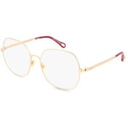 Kering Eyewear Spa Chloé CH0284O Damen-Brille inkl. Gläser Vollrand Eckig Metall-Gestell 57/16/140, Gold