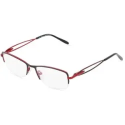 Optic Prima HK Fielmann OPH 9794 FLEX CL Damen-Brille inkl. Gläser Halbrand Quadratisch Edelstahl-Gestell 52/17/135, Schwarz