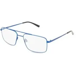 Matt Optical Co., LTD. Fielmann MO 004 CL TILL Herren-Brille inkl. Gläser Vollrand Quadratisch Edelstahl-Gestell 55/17/145, Blau