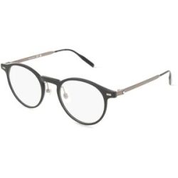 Kering Eyewear Spa Montblanc MB0426O Herren-Brille inkl. Gläser Vollrand Rund Kunststoff-Gestell 48/21/145, Schwarz