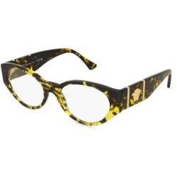 Luxottica Fashion Brillen Vertriebs GmbH Versace 0VE3345 Damen-Brille inkl. Gläser Vollrand Oval Acetat-Gestell 52/18/140, Havanna