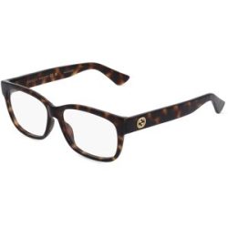 Kering Eyewear Spa Gucci GG 1341O Unisex-Brille inkl. Gläser Vollrand Quadratisch Kunststoff-Gestell 55/14/140, Havanna