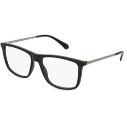Safilo GmbH Polaroid PLD D497 Herren-Brille inkl. Gläser Vollrand Quadratisch Kunststoff-Gestell 55/16/145, Schwarz