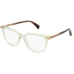 Safilo GmbH Rag & Bone RNB3055 Damen-Brille inkl. Gläser Vollrand Quadratisch Acetat-Gestell 51/16/140, Grün