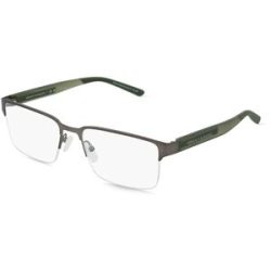 Luxottica Fashion Brillen Vertriebs GmbH Emporio Armani AX1075 Herren-Brille inkl. Gläser Halbrand Eckig Metall-Gestell 55/18/145, Grau