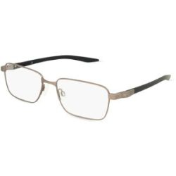 Kering Eyewear Spa Puma PU0421O Unisex-Brille inkl. Gläser Vollrand Quadratisch Metall-Gestell 55/17/145, Silber