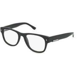 Safilo GmbH Dsquared2  D2 0048 Herren-Brille inkl. Gläser Vollrand Quadratisch Acetat-Gestell 51/20/145, Schwarz