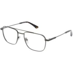 DE RIGO Vision D.A.CH. GmbH Police VPLQ75 Herren-Brille inkl. Gläser Vollrand Pilot Titan-Gestell 54/18/145, Grau
