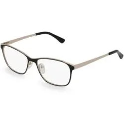 Optic Prima HK Fielmann OPH 9911 FLEX CL Damen-Brille inkl. Gläser Vollrand Quadratisch Edelstahl-Gestell 52/16/135, Schwarz