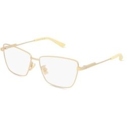 Kering Eyewear Spa Bottega Veneta BV1197O Unisex-Brille inkl. Gläser Vollrand Quadratisch Edelstahl-Gestell 57/14/140, Gold