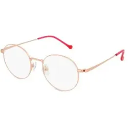Billion Excel Optical Manufactory Co. Ltd. Fielmann BE 021 CL Damen-Brille inkl. Gläser Vollrand Rund Edelstahl-Gestell 49/18/150, Pink
