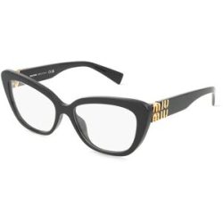 Luxottica Fashion Brillen Vertriebs GmbH Miu Miu MU05VV Damen-Brille inkl. Gläser Vollrand Cat Eye Acetat-Gestell 55/16/140, Schwarz