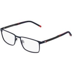 Safilo GmbH Tommy Hilfiger TH1918 Herren-Brille inkl. Gläser Vollrand Quadratisch Metall-Gestell 56/18/145, Blau