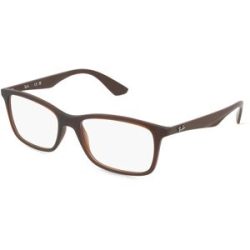 Luxottica Fashion Brillen Vertriebs GmbH Ray-Ban RX7047 Herren-Brille inkl. Gläser Vollrand Quadratisch Kunststoff-Gestell 54/17/140, Braun