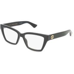 Kering Eyewear Spa Gucci GG1715O Unisex-Brille inkl. Gläser Vollrand Cat Eye Kunststoff-Gestell 53/17/140, Schwarz