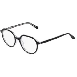 C&S CO. LTD. Fielmann ABC 074 FA ALEX Unisex-Brille inkl. Gläser Vollrand Panto Acetat-Gestell 53/19/145, Schwarz
