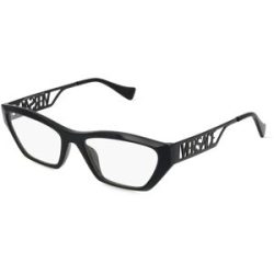 Luxottica Fashion Brillen Vertriebs GmbH Versace VE3327U Damen-Brille inkl. Gläser Vollrand Quadratisch Acetat-Gestell 55/18/145, Schwarz