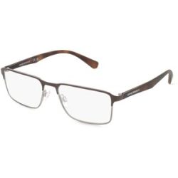 Luxottica Fashion Brillen Vertriebs GmbH Emporio Armani EA1046 Herren-Brille inkl. Gläser Vollrand Quadratisch Metall-Gestell 53/17/140, Braun