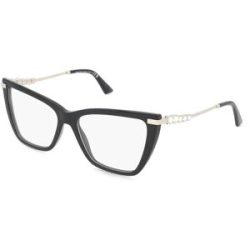 Luxottica Fashion Brillen Vertriebs GmbH Jimmy Choo JC3020B Damen-Brille inkl. Gläser Vollrand Cat Eye Acetat-Gestell 55/16/140, Schwarz