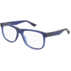 Kering Eyewear Spa Puma PU0443O Unisex-Brille inkl. Gläser Vollrand Quadratisch Kunststoff-Gestell 56/17/145, Blau