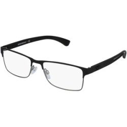 Luxottica Fashion Brillen Vertriebs GmbH Emporio Armani EA1052 Herren-Brille inkl. Gläser Vollrand Quadratisch Metall-Gestell 55/17/140, Schwarz