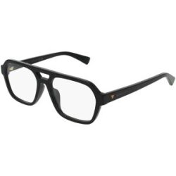 Kering Eyewear Spa Bottega Veneta BV1336OA Unisex-Brille inkl. Gläser Vollrand Quadratisch Acetat-Gestell 55/17/145, Schwarz