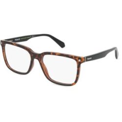 Safilo GmbH Polaroid PLD D436 Herren-Brille inkl. Gläser Vollrand Quadratisch Kunststoff-Gestell 55/17/145, Havanna