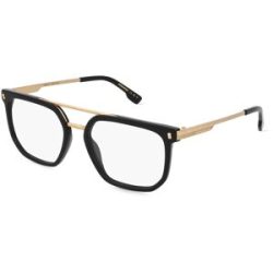 Safilo GmbH Dsquared2 D2 0112 Herren-Brille inkl. Gläser Vollrand Geometrisch Acetat-Gestell 54/18/145, Schwarz