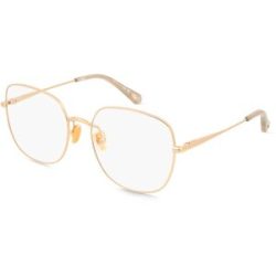 Kering Eyewear Spa Chloé CH0345O Damen-Brille inkl. Gläser Vollrand Geometrisch Metall-Gestell 56/18/140, Gold