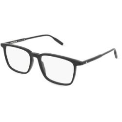 Kering Eyewear Spa Montblanc MB0197O Unisex-Brille inkl. Gläser Vollrand Quadratisch Acetat-Gestell 56/17/150, Schwarz