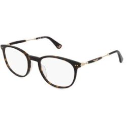 DE RIGO Vision D.A.CH. GmbH Police POIVPLE99 Unisex-Brille inkl. Gläser Vollrand Panto Kunststoff-Gestell 51/20/145, Havanna
