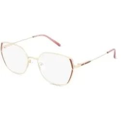 Billion Excel Optical Manufactory Co. Ltd. Fielmann BE 030 FA Damen-Brille inkl. Gläser Vollrand Quadratisch Edelstahl-Gestell 52/17/140, Gold
