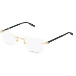 Kering Eyewear Spa Montblanc MB0221O Herren-Brille inkl. Gläser Randlos Eckig Metall-Gestell 55/20/145, Gold